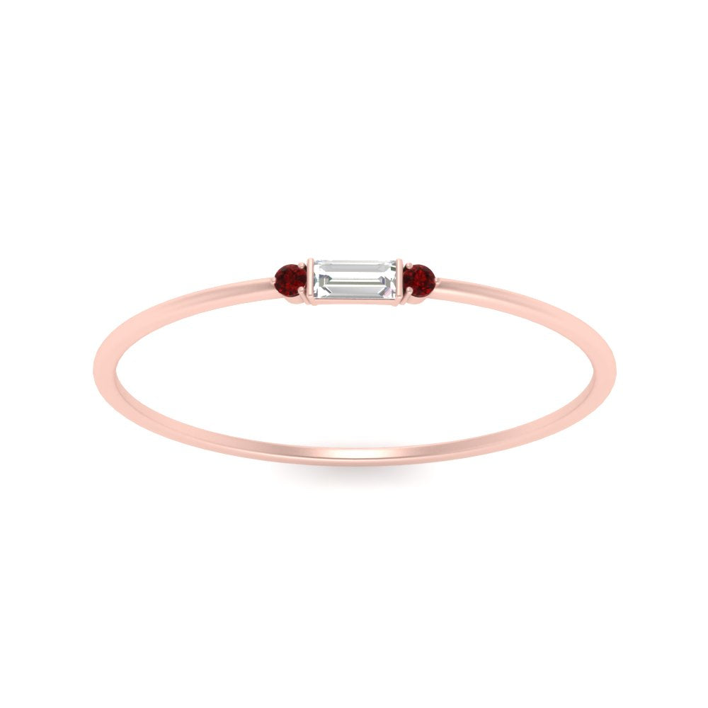 Thin Stack Baguette Ring