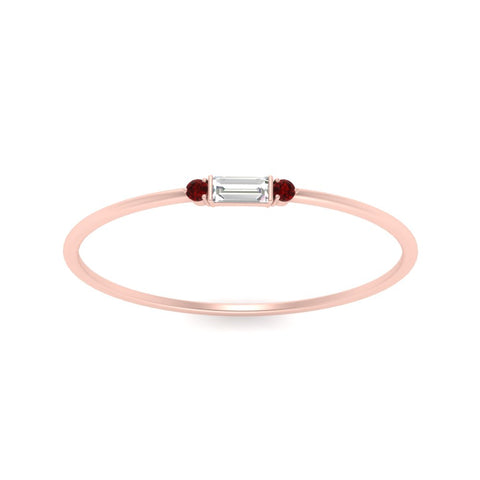 Stackable Thin Baguette Ring