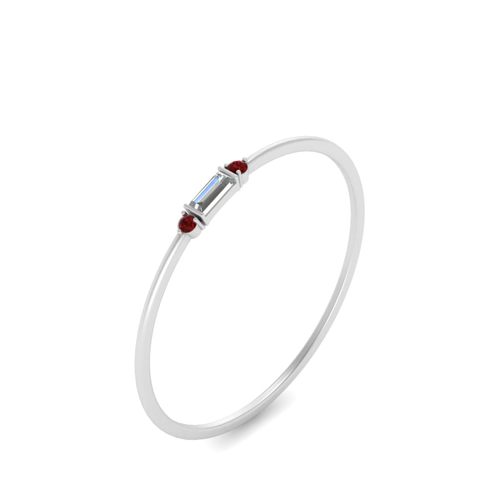 Thin Stack Baguette Ring