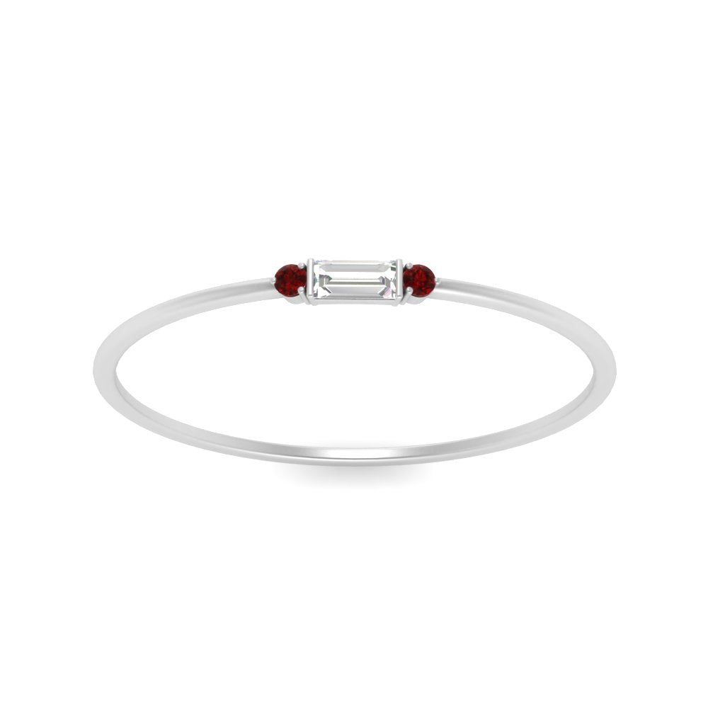 Thin Stack Baguette Ring