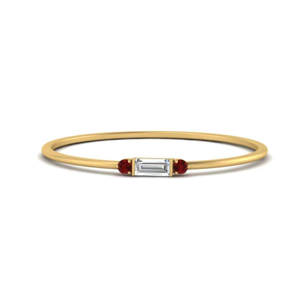 Thin Stack Baguette Ring