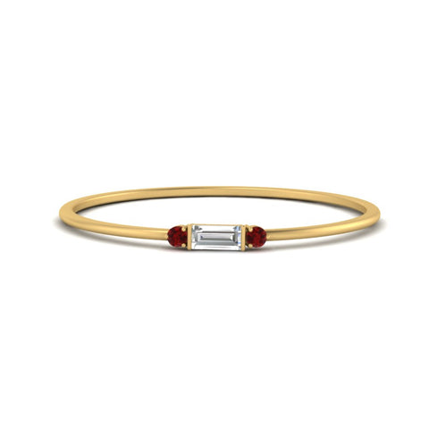 Stackable Thin Baguette Ring