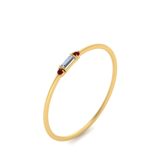 Stackable Thin Baguette Ring