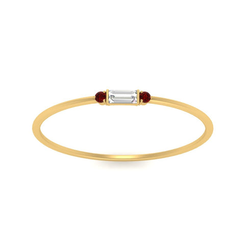 Stackable Thin Baguette Ring