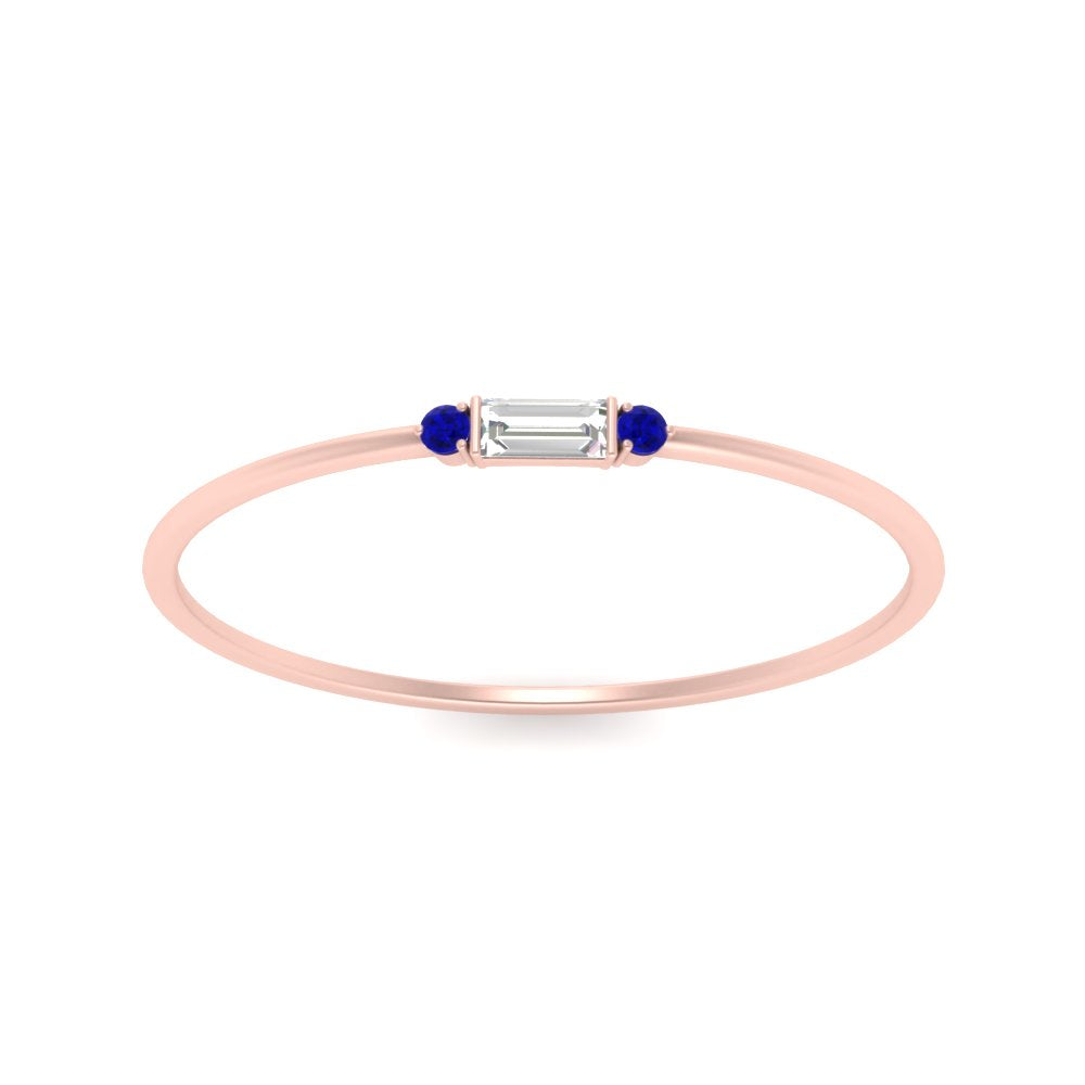 Thin Stack Baguette Ring