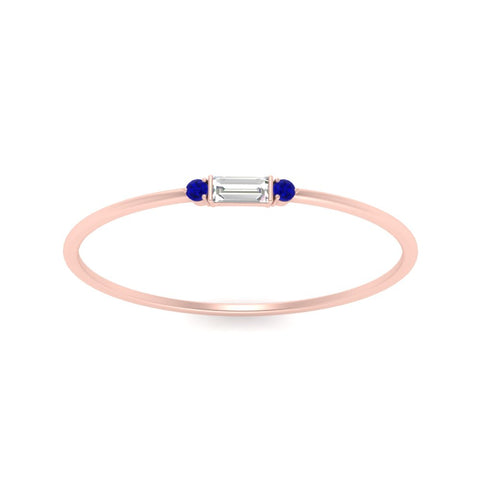 Stackable Thin Baguette Ring