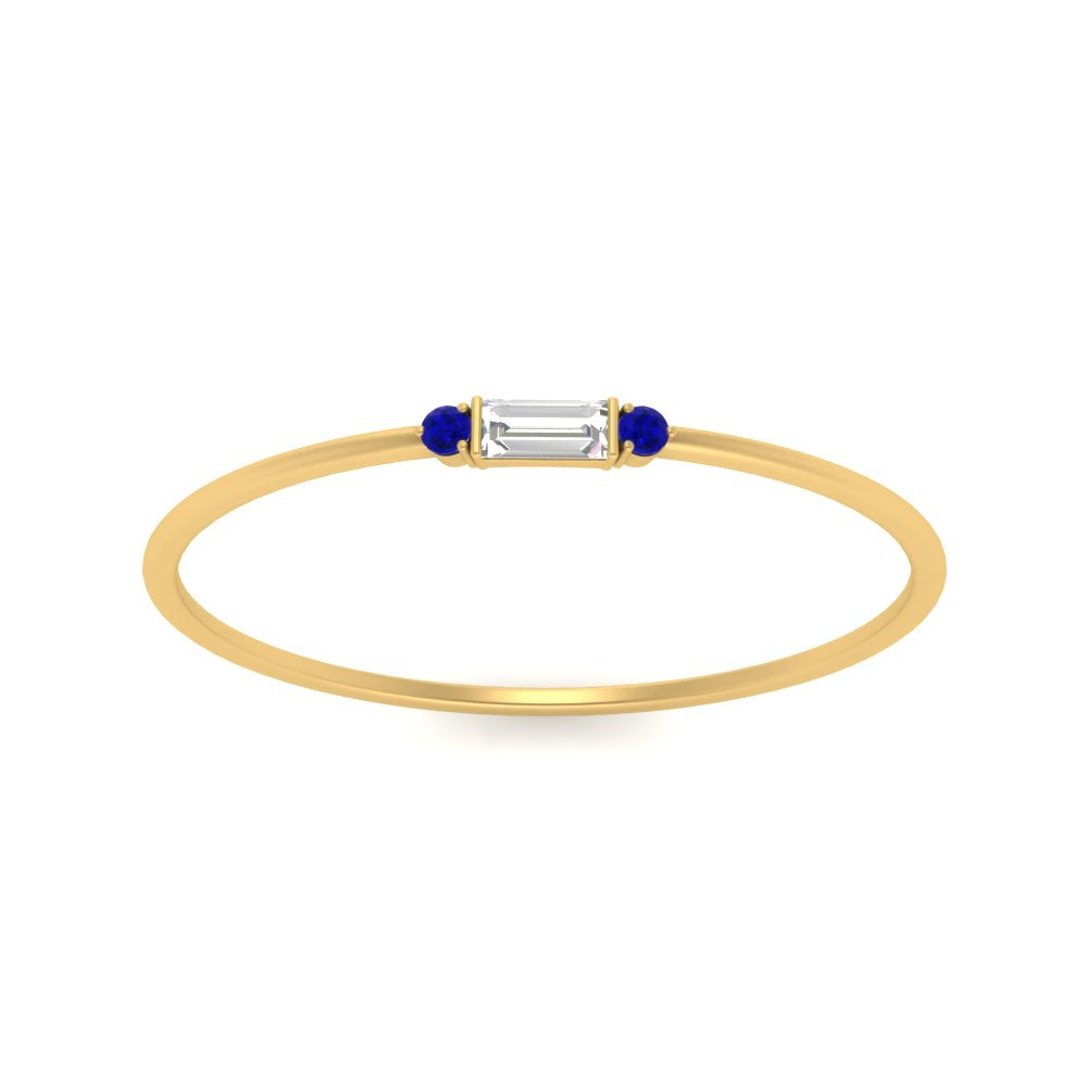 Thin Stack Baguette Ring