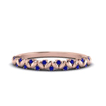 Load image into Gallery viewer, thin-sapphire-vintage-wedding-band-in-rose-gold-FD123703BGSABL-NL-RG-GS
