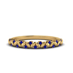 Load image into Gallery viewer, thin-sapphire-vintage-wedding-band-in-yellow-gold-FD123703BGSABL-NL-YG-GS
