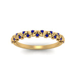 Load image into Gallery viewer, thin-sapphire-vintage-wedding-band-in-yellow-gold-FD123703BGSABL-NL-YG-GS
