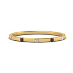 Load image into Gallery viewer, thin-space-out-stackable-band-with-black-diamond-in-yellow-gold-FDEWB9437RORGBLACK-NL-YG
