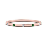 Load image into Gallery viewer, thin-space-out-stackable-diamond-band-with-emerald-in-rose-gold-FDEWB9437RORGEMGR-NL-RG
