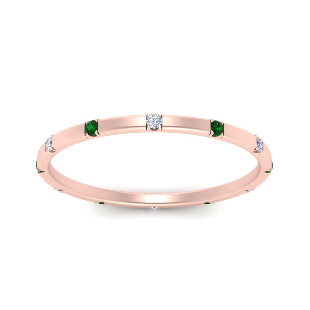 thin-space-out-stackable-diamond-band-with-emerald-in-rose-gold-FDEWB9437RORGEMGRANGLE5-NL-RG