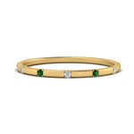Load image into Gallery viewer, thin-space-out-stackable-diamond-band-with-emerald-in-yellow-gold-FDEWB9437RORGEMGR-NL-YG
