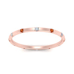 Load image into Gallery viewer, thin-space-out-stackable-diamond-band-with-orange-sapphire-in-rose-gold-FDEWB9437RORGSAORANGLE5-NL-RG
