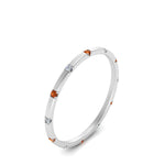 Load image into Gallery viewer, thin-space-out-stackable-diamond-band-with-orange-sapphire-in-white-gold-FDEWB9437RORGSAORANGLE2-NL-WG
