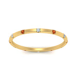 Load image into Gallery viewer, thin-space-out-stackable-diamond-band-with-orange-sapphire-in-yellow-gold-FDEWB9437RORGSAORANGLE5-NL-YG

