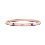 Load image into Gallery viewer, thin-space-out-stackable-diamond-band-with-purple-topaz-in-rose-gold-FDEWB9437RORGVITO-NL-RG
