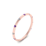 Load image into Gallery viewer, thin-space-out-stackable-diamond-band-with-purple-topaz-in-rose-gold-FDEWB9437RORGVITOANGLE2-NL-RG
