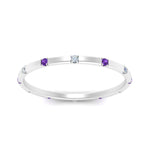 Load image into Gallery viewer, thin-space-out-stackable-diamond-band-with-purple-topaz-in-white-gold-FDEWB9437RORGVITOANGLE5-NL-WG
