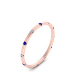 Load image into Gallery viewer, thin-space-out-stackable-diamond-band-with-sapphire-in-rose-gold-FDEWB9437RORGSABLANGLE2-NL-RG

