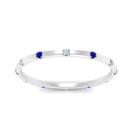 Load image into Gallery viewer, thin-space-out-stackable-diamond-band-with-sapphire-in-white-gold-FDEWB9437RORGSABLANGLE5-NL-WG
