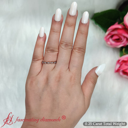 Thin Spaced Out Stack Wedding Band