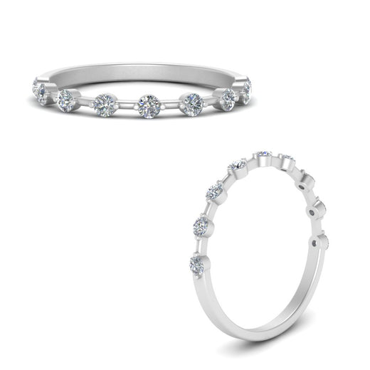 Thin Spaced Out Stack Wedding Band