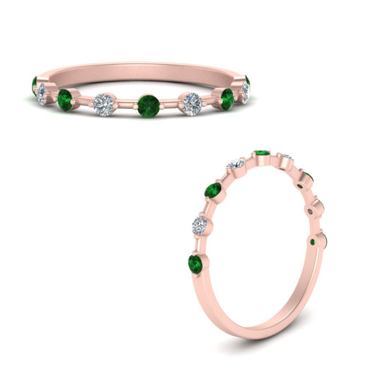 Thin Spaced Out Stack Wedding Band