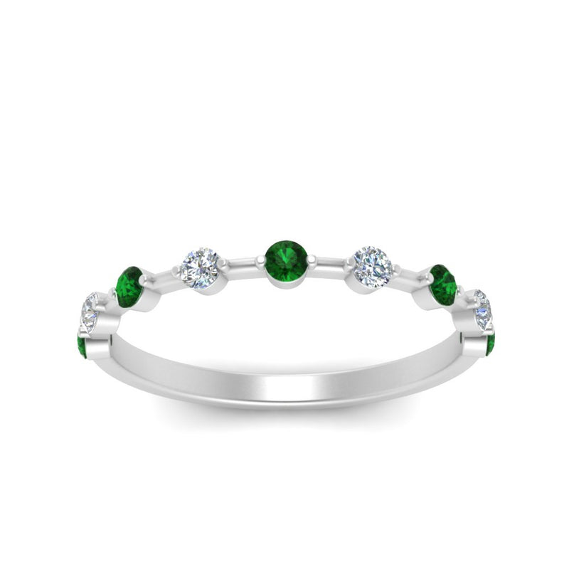 Thin Spaced Out Stack Wedding Band