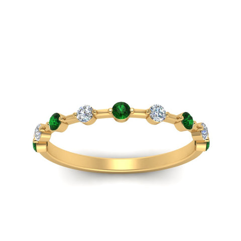 Thin Spaced Out Stack Wedding Band