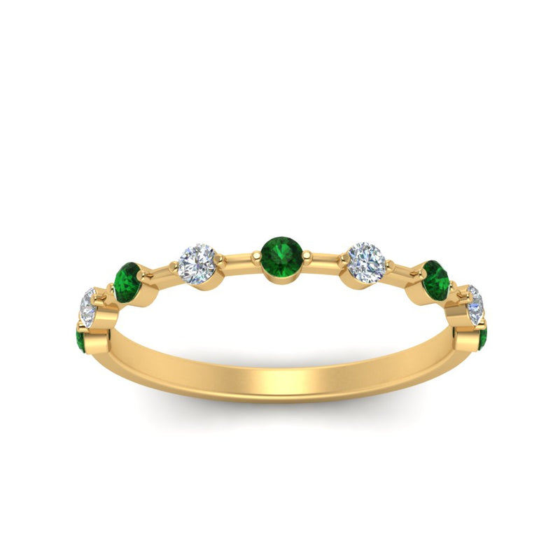 Thin Spaced Out Stack Wedding Band