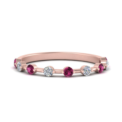 Thin Spaced Out Stack Wedding Band