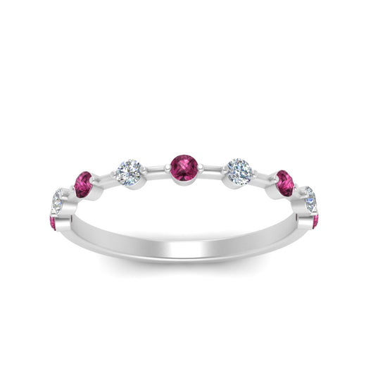 Thin Spaced Out Stack Wedding Band