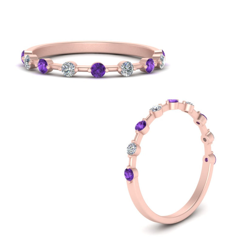 Thin Spaced Out Stack Wedding Band