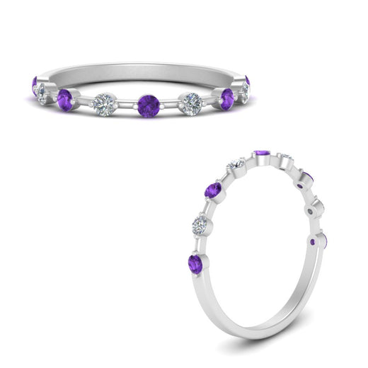 Thin Spaced Out Stack Wedding Band