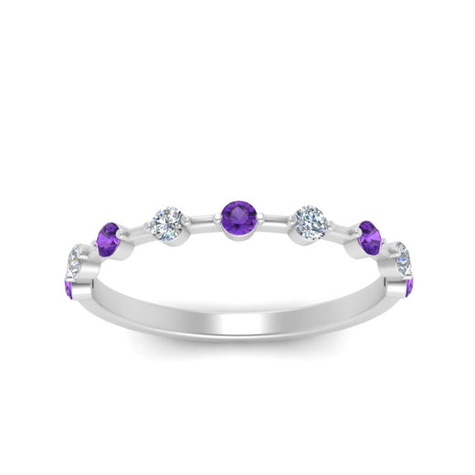 Thin Spaced Out Stack Wedding Band