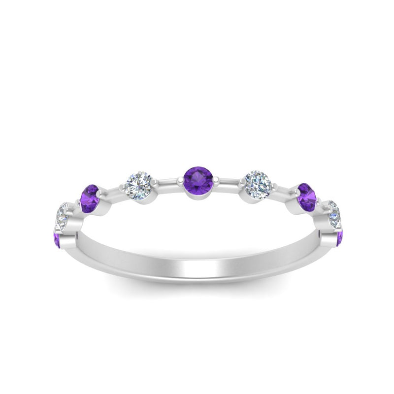 Thin Spaced Out Stack Wedding Band