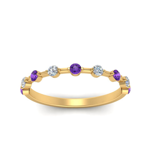 Thin Spaced Out Stack Wedding Band