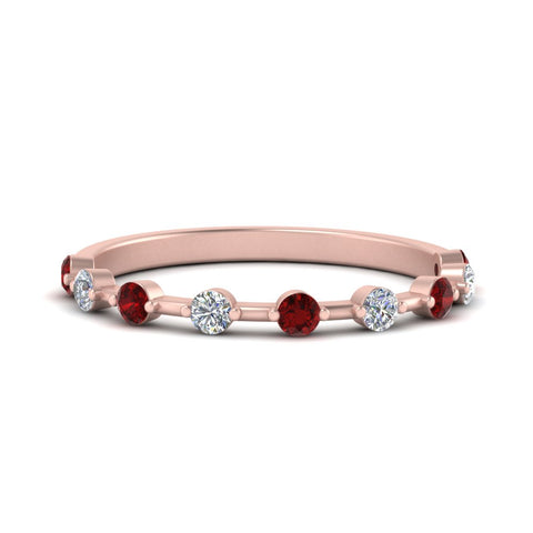 Thin Spaced Out Stack Wedding Band