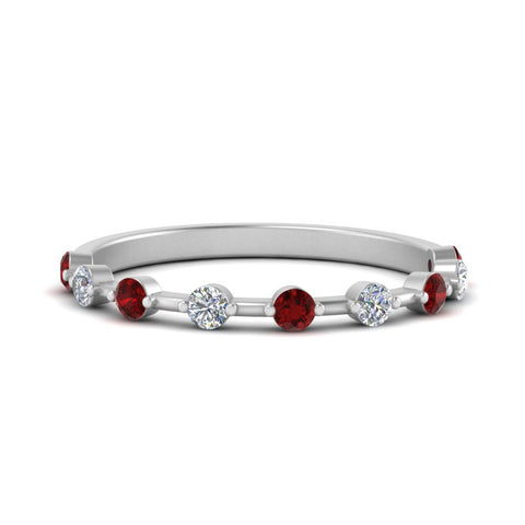 Thin Spaced Out Stack Wedding Band