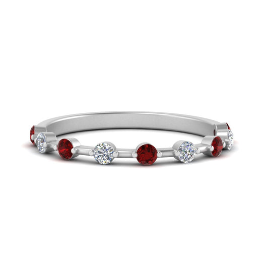 Thin Spaced Out Stack Wedding Band