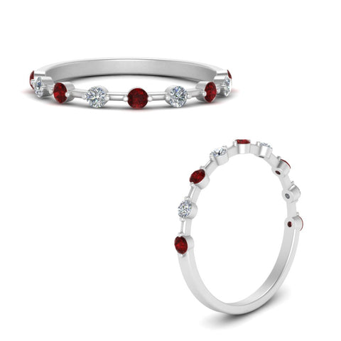 Thin Spaced Out Stack Wedding Band