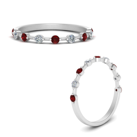Thin Spaced Out Stack Wedding Band