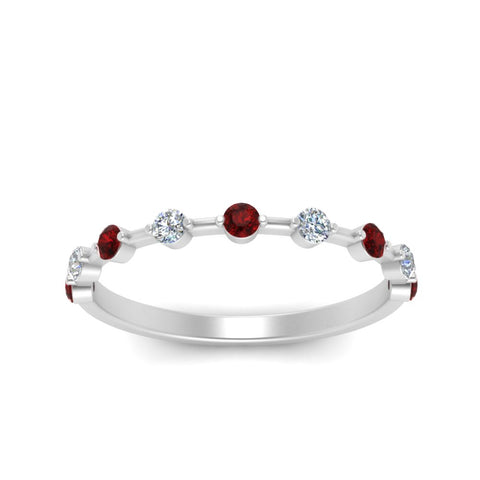 Thin Spaced Out Stack Wedding Band