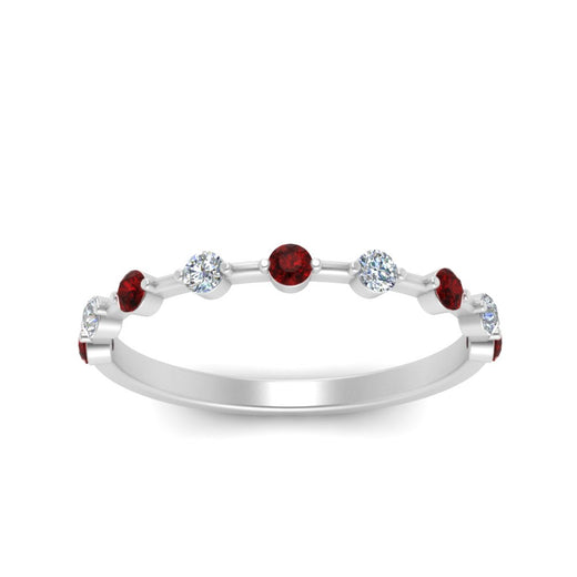 Thin Spaced Out Stack Wedding Band