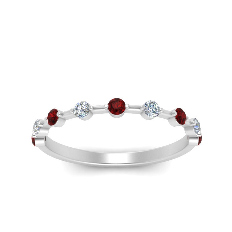 Thin Spaced Out Stack Wedding Band