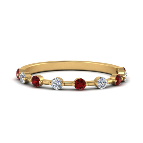 Thin Spaced Out Stack Wedding Band