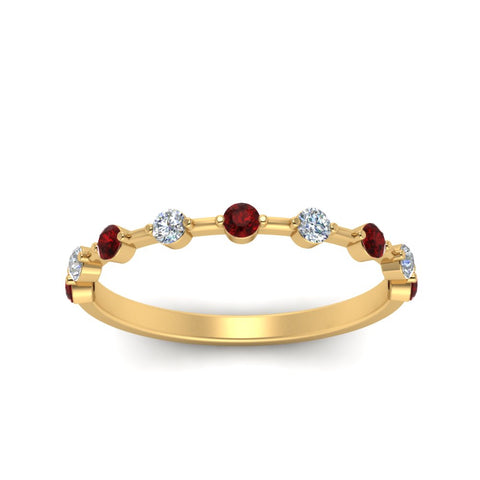 Thin Spaced Out Stack Wedding Band
