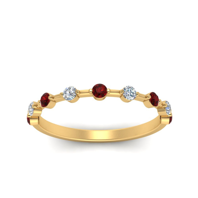 Thin Spaced Out Stack Wedding Band